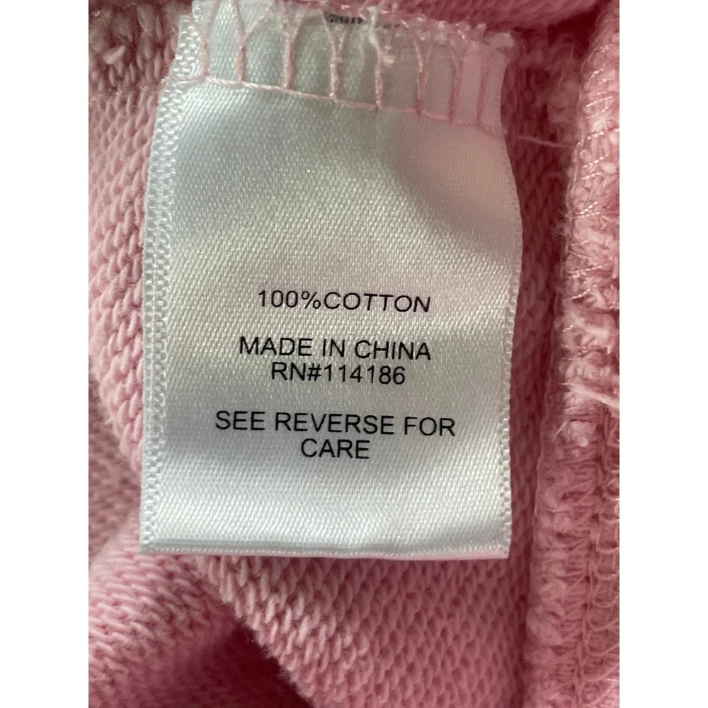 Juicy Couture Womens XL Hoodie Pink Silver Logo Graphic Pullover Sweatshirt